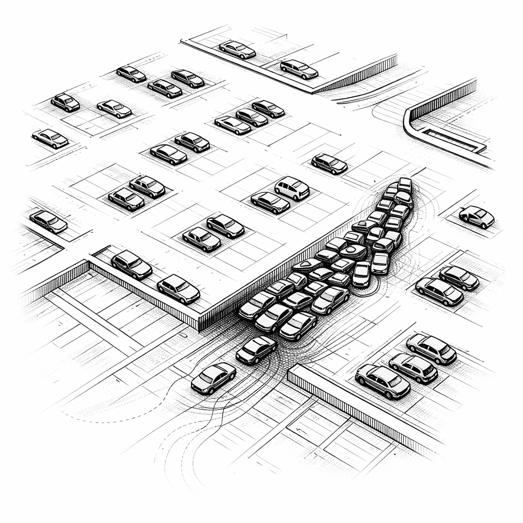 Simulación de flujo de tráfico para estacionamientos
